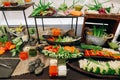 variety vegetables sliced buffet healthy fast food